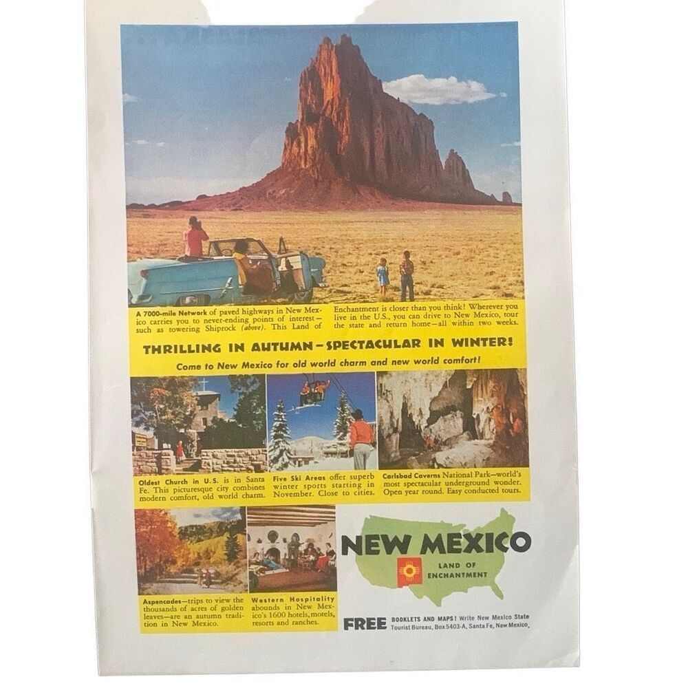 Vintage 1954 New Mexico Autumn Winter Ad Advertisement